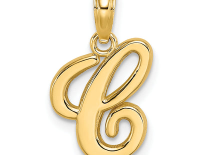 14KY Script Letter Initial Pendant (Large)