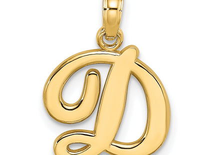 14KY Script Letter Initial Pendant (Large)