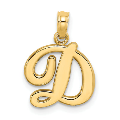 14Ky Script Letter Initial Pendant, 16.4 x 12.67mm