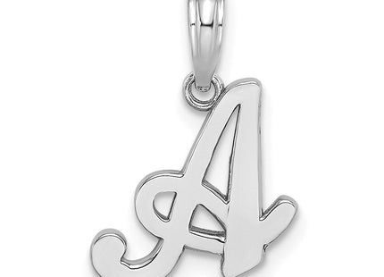 14KW White Gold Script Letter A Initial Pendant (Style K6422WA)