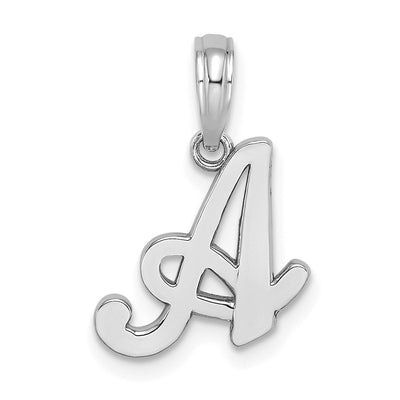 14K white gold initial pendant