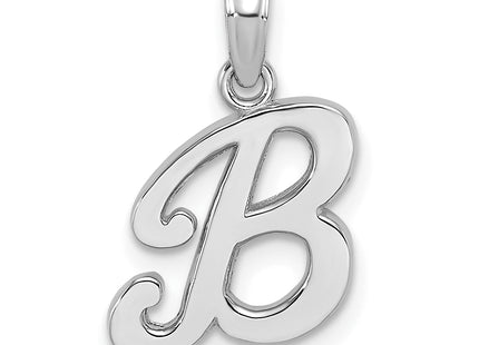 14KW White Gold Script Letter Initial Pendant (Large)