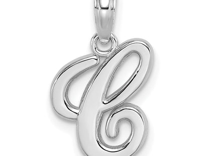 14KW White Gold Script Letter Initial Pendant (Large)