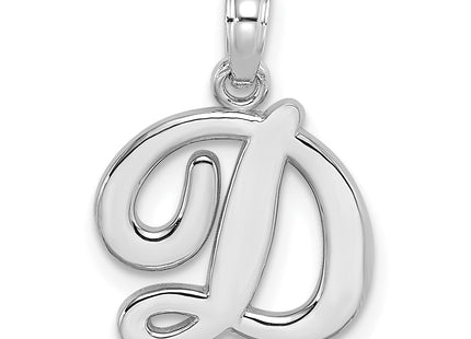 14KW White Gold Script Letter Initial Pendant (Large)