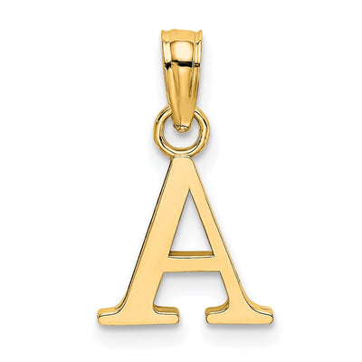14K Polished Block Letter Initial Pendant