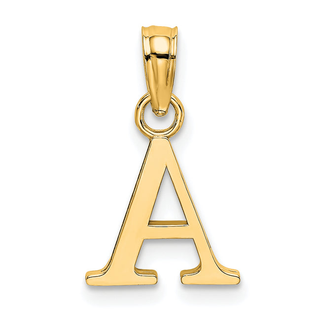 14K Polished Block Letter Initial Pendant