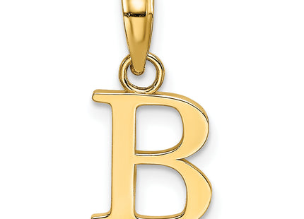 14K Polished Block Letter Initial Pendant