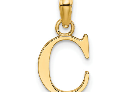 14K Polished Block Letter Initial Pendant