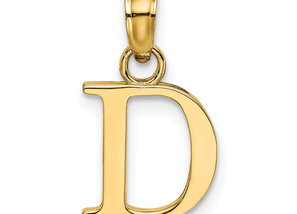 14K Polished Block Letter Initial Pendant