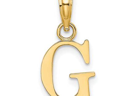 14K Polished Block Letter Initial Pendant