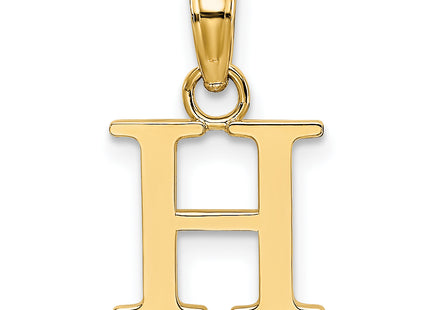 14K Polished Block Letter Initial Pendant