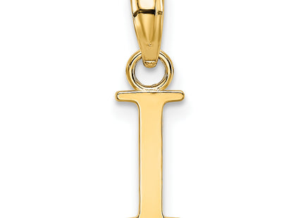 14K Polished Block Letter Initial Pendant