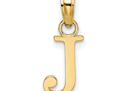 14K Polished Block Letter Initial Pendant