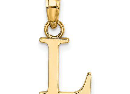 14K Polished Block Letter Initial Pendant