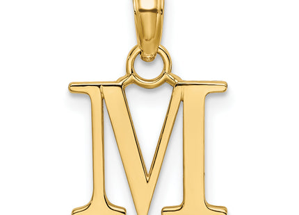 14K Polished Block Letter Initial Pendant
