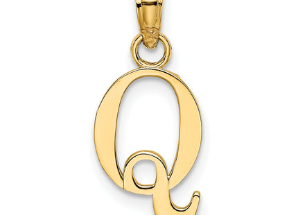 14K Polished Block Letter Initial Pendant