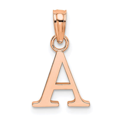 14K Rose Gold Polished Block Letter Initial Pendant