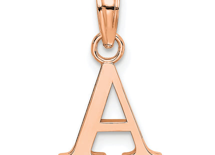 14K Rose Gold Polished Block Letter Initial Pendant