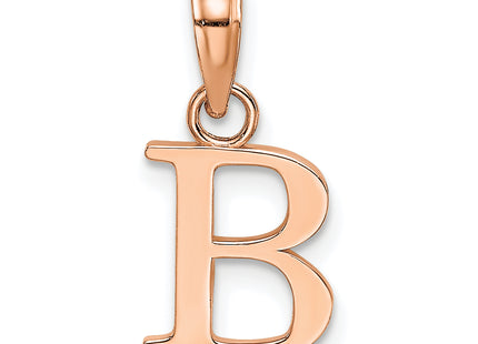 14K Rose Gold Polished Block Letter Initial Pendant