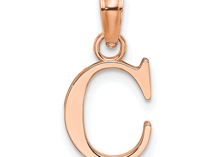 14K Rose Gold Polished Block Letter Initial Pendant