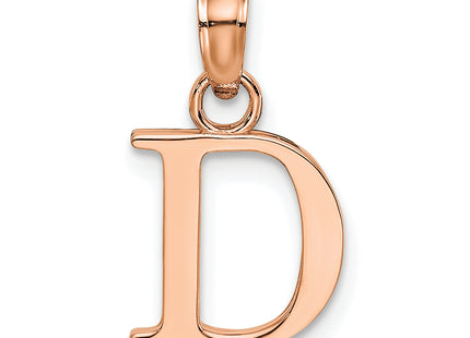 14K Rose Gold Polished Block Letter Initial Pendant