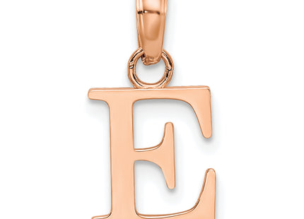 14K Rose Gold Polished Block Letter Initial Pendant