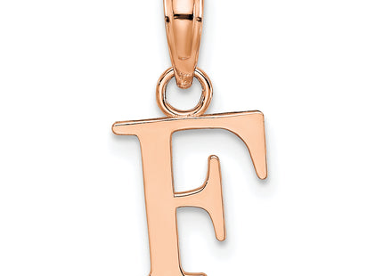 14K Rose Gold Polished Block Letter Initial Pendant