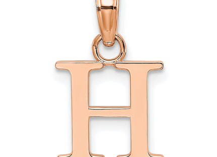 14K Rose Gold Polished Block Letter Initial Pendant