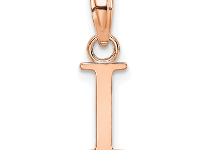 14K Rose Gold Polished Block Letter Initial Pendant