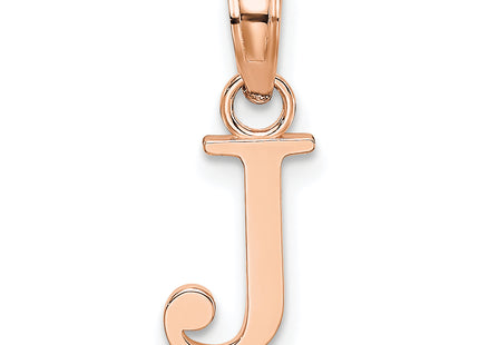 14K Rose Gold Polished Block Letter Initial Pendant