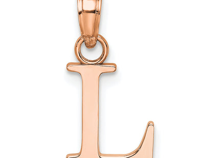 14K Rose Gold Polished Block Letter Initial Pendant