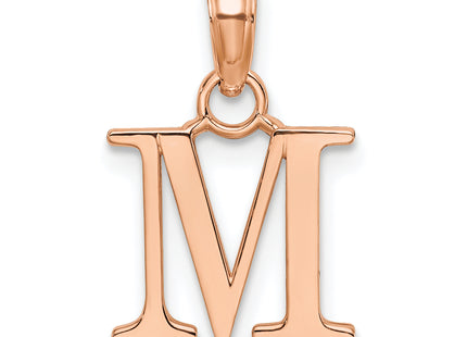 14K Rose Gold Polished Block Letter Initial Pendant