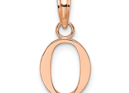 14K Rose Gold Polished Block Letter Initial Pendant