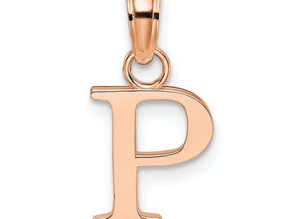 14K Rose Gold Polished Block Letter Initial Pendant
