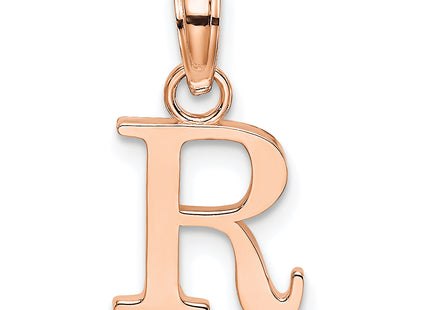 14K Rose Gold Polished Block Letter Initial Pendant
