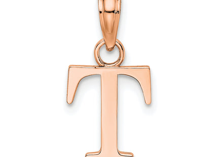 14K Rose Gold Polished Block Letter Initial Pendant