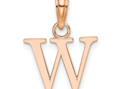 14K Rose Gold Polished Block Letter Initial Pendant