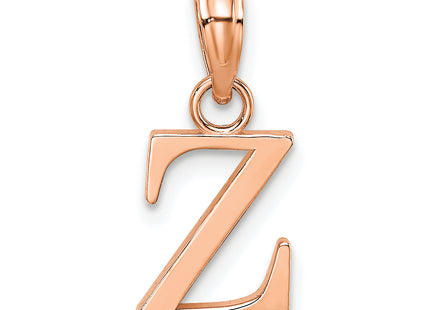 14K Rose Gold Polished Block Letter Initial Pendant