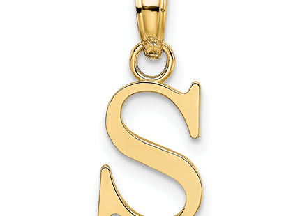 14K Polished Block Letter Initial Pendant