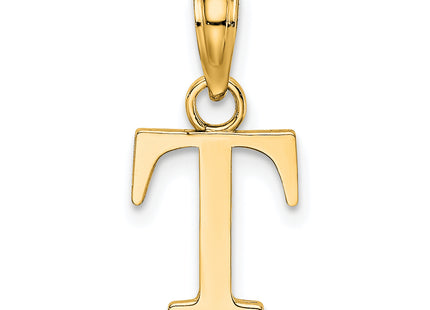 14K Polished Block Letter Initial Pendant