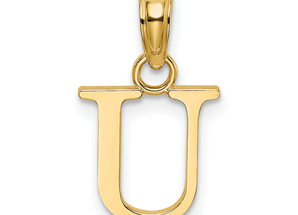 14K Polished Block Letter Initial Pendant