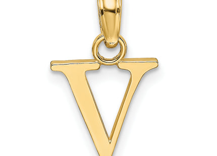 14K Polished Block Letter Initial Pendant