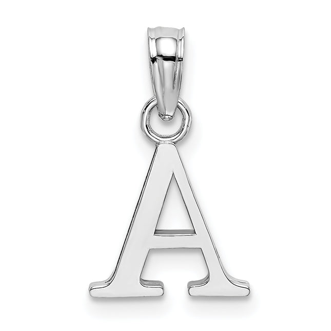 14KW Polished Block Letter Initial Pendant