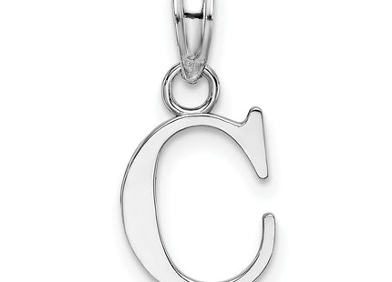 14KW Polished Block Letter Initial Pendant