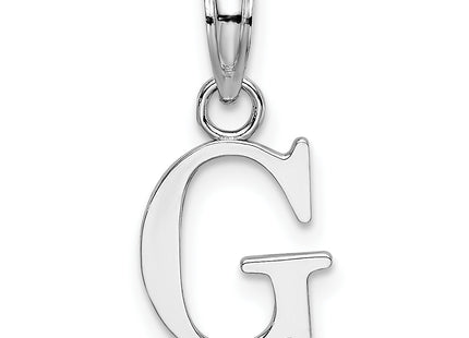 14KW Polished Block Letter Initial Pendant