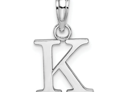 14KW Polished Block Letter Initial Pendant