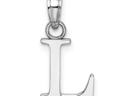 14KW Polished Block Letter Initial Pendant