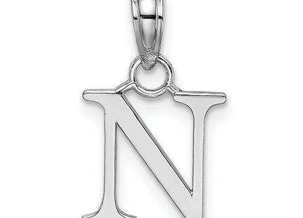 14KW Polished Block Letter Initial Pendant