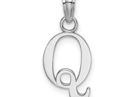 14KW Polished Block Letter Initial Pendant