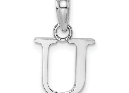 14KW Polished Block Letter Initial Pendant